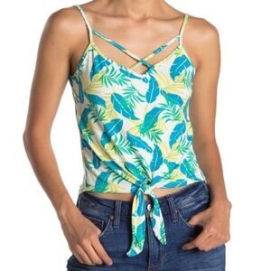 Poof New York Leafy Print Tank Top NWT